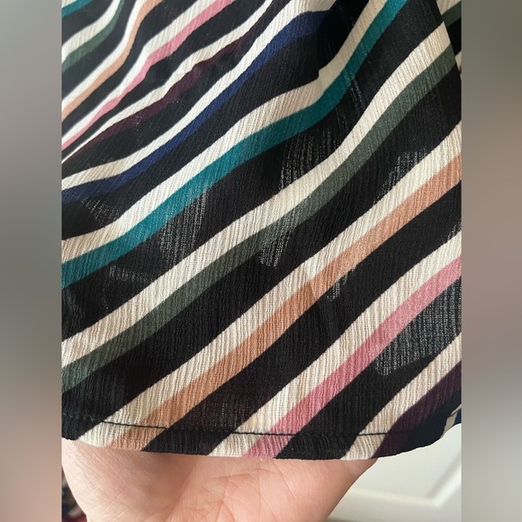 Kona Sol Black with Colorful Stripes Polyester Swim Cover Up Women’s Medium - Picture 4 of 13